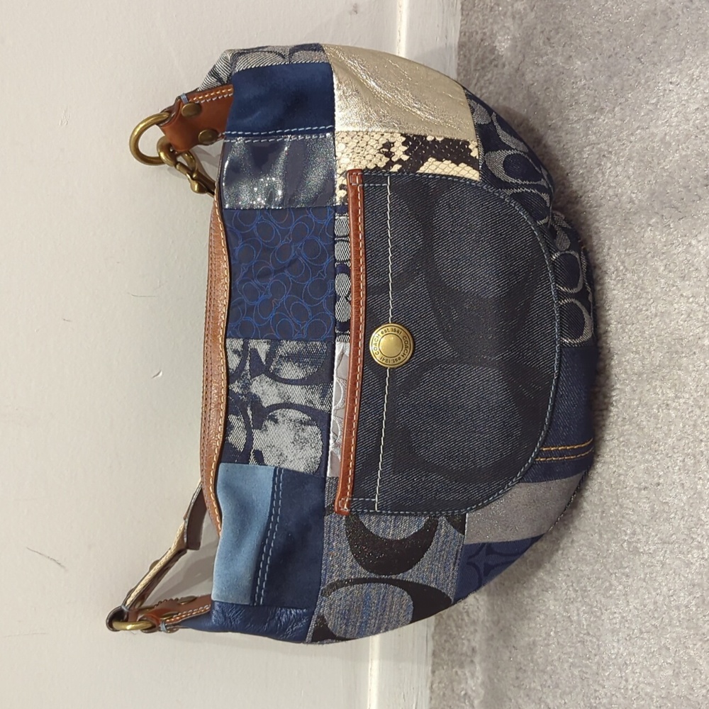 Patchwork Denim Coach Bag
